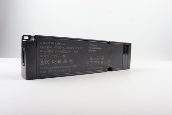 60W 24V Ultra Thin ثابت ولتاژ منبع برق راننده LED برای تغییر